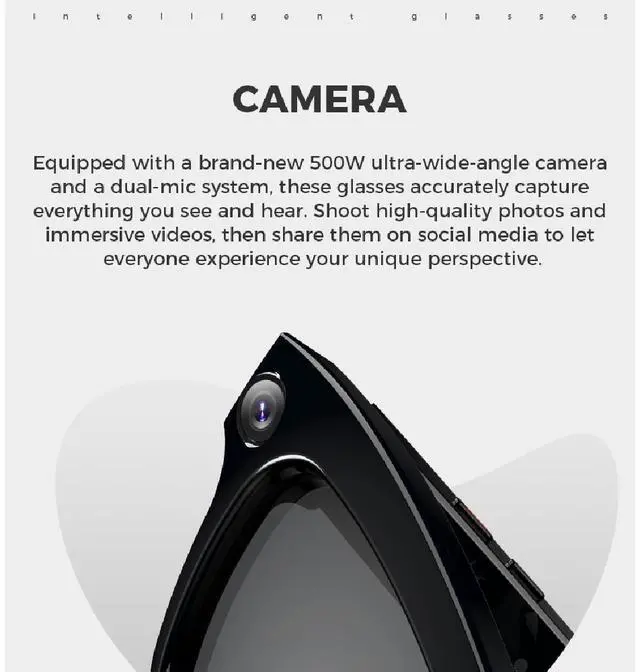 Alt view image 2 of 7 - Sovawin Smart AI Glasses with Blue Light Filter Lenses High-definition Transparency Surround Sound Speakers transparent Glasses Style