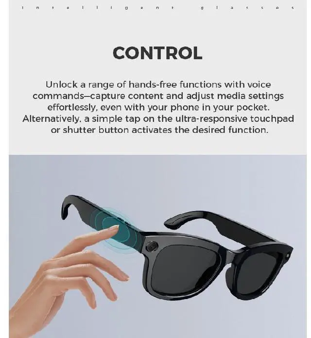 Alt view image 4 of 7 - Sovawin Smart AI Glasses with Blue Light Filter Lenses High-definition Transparency Surround Sound Speakers transparent Glasses Style