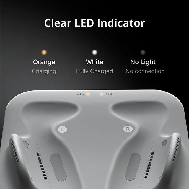 Alt view image 4 of 6 - BOBOVR CD3 Controller Charging Dock Wireless Magnetic Attraction Station Grips Combo Compatible with Meta Quest 3/3S Controllers