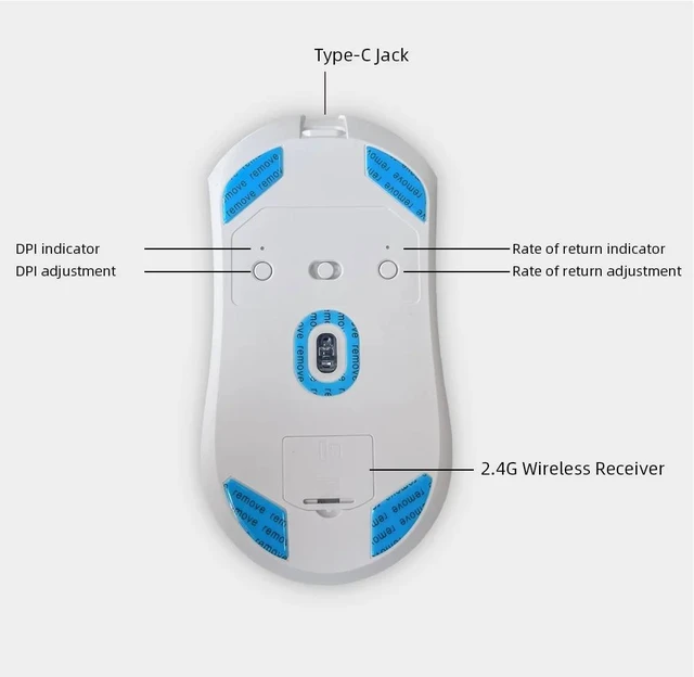 Alt view image 7 of 7 - Motospeed Darmoshark M3 Bluetooth Wireless Gaming Mouse 26000DPI PAM3395 Optical Sensor Computer Office Mouse TTC For Laptop PC White