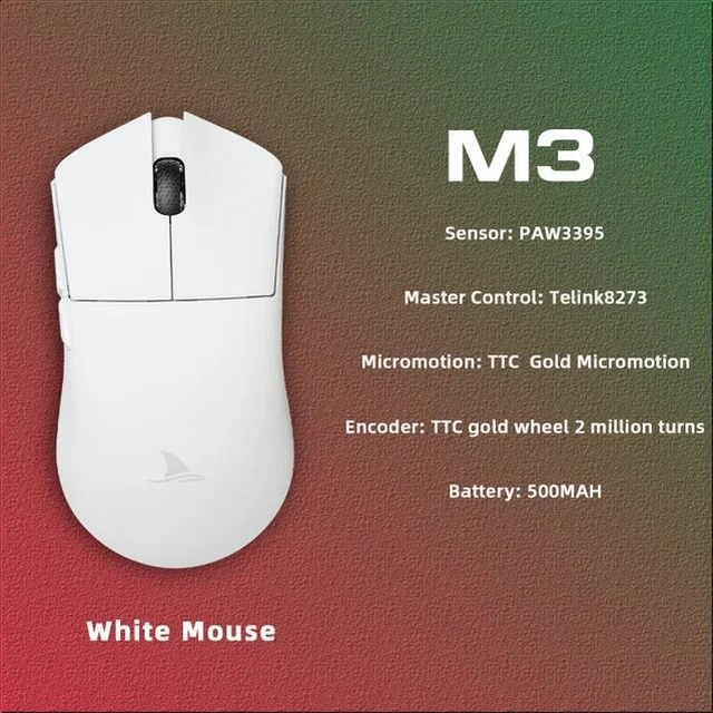Main image of Motospeed Darmoshark M3 Bluetooth Wireless Gaming Mouse 26000DPI PAM3395 Optical Sensor Computer Office Mouse TTC For Laptop PC White
