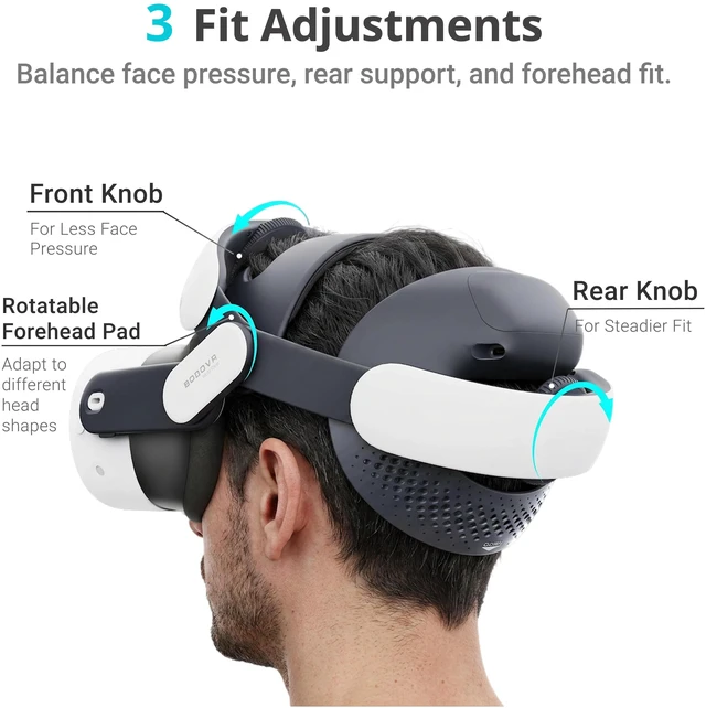 Alt view image 2 of 6 - BOBOVR M3 Head Strap Compatible with Meta Quest 3S Quest 3 Two Fit Modes Comfort Stability Suitable for a Variety of Scenarios