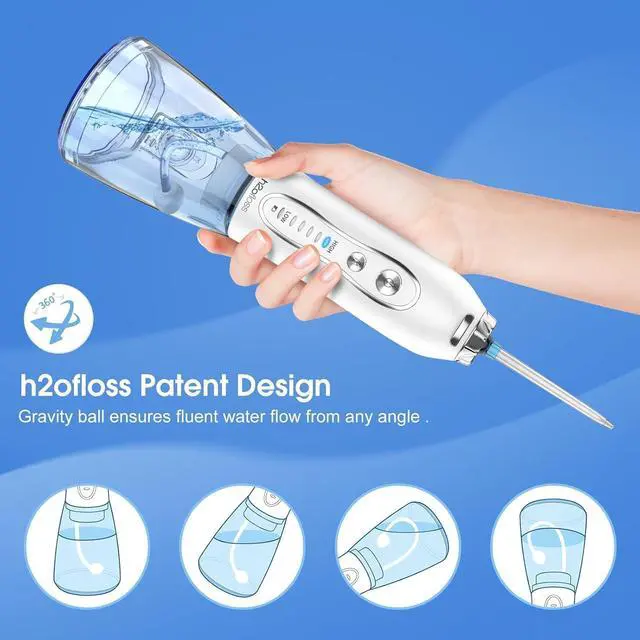 Alt view image 4 of 7 - h2ofloss Water Dental Flosser for Teeth w/ Fresh Breath Tablets Portable Oral Irrigator for Travel