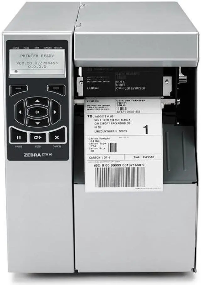 Alt view image 2 of 4 - ZT510 Thermal Transfer Label Printer, 4", 300 dpi, Serial, USB, Gigabit Ethernet, Bluetooth LE, Cutter, Mono, ZPL - ZT51043-T110000Z
