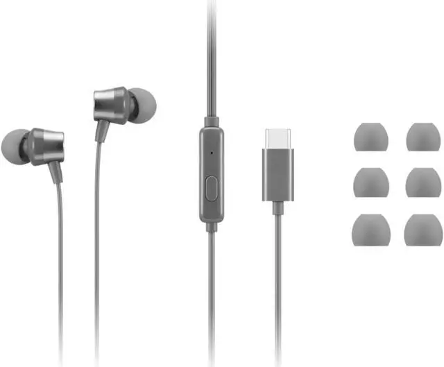 Alt view image 4 of 7 - Lenovo 300 USB-C Wired In-Ear Headphone