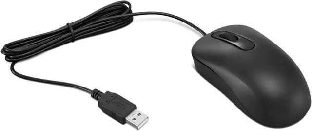 Alt view image 6 of 7 - Lenovo 100 Wired USB Computer Mouse for PC, Laptop, Computer with Windows - Full-Size - Ambidextrous Design - 3 Buttons - Red Optical Sensor - Black