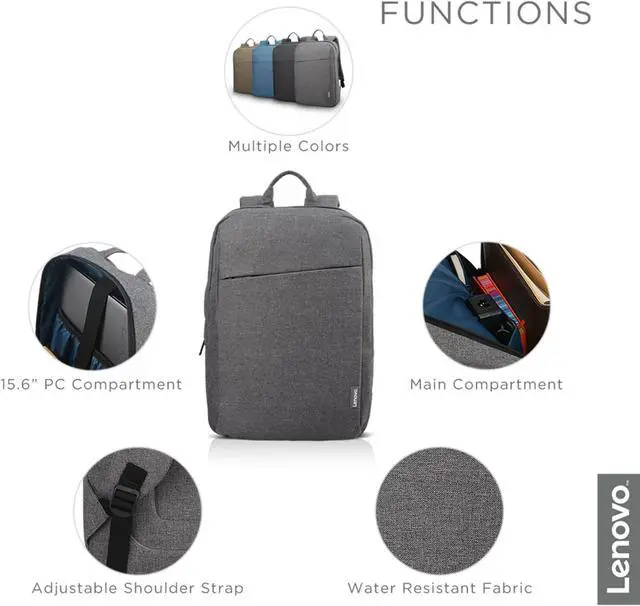 Alt view image 6 of 16 - Lenovo 15.6" inch laptop Backpack B210 (Grey)