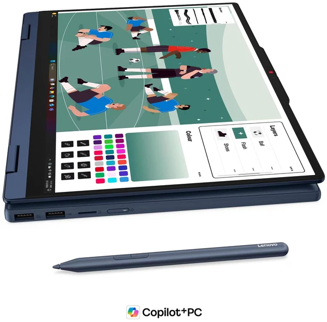 Alt view image 12 of 14 - Lenovo IdeaPad 5 2-in-1, Laptop, AMD Ryzen AI 5-430, 16 GB DDR5 RAM, 512 GB PCIe SSD, 14" WUXGA (1920x1200) Touchscreen, AMD Radeon 840M, Backlit Keyboard, W11 Home, Cosmic Blue, Pen + Traix MousePad