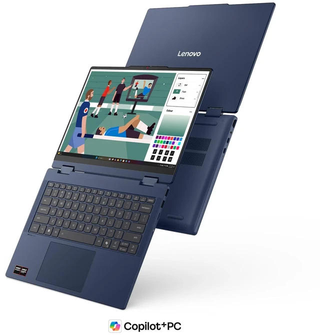 Alt view image 14 of 14 - Lenovo IdeaPad 5 2-in-1, Laptop, AMD Ryzen AI 5-430, 16 GB DDR5 RAM, 512 GB PCIe SSD, 14" WUXGA (1920x1200) Touchscreen, AMD Radeon 840M, Backlit Keyboard, W11 Home, Cosmic Blue, Pen + Traix MousePad