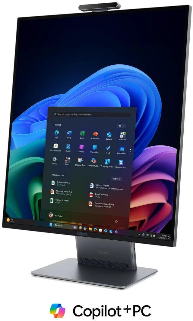 Alt view image 3 of 7 - Lenovo ThinkCentre X AIO Aura Edition Intel Desktop, 27.6" IPS 60Hz, Intel Core Ultra 5 325, 16GB, 512GB SSD