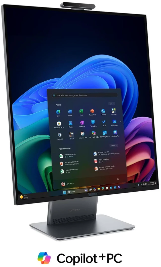 Alt view image 2 of 7 - Lenovo ThinkCentre X AIO Aura Edition Intel Desktop, 27.6" IPS 60Hz, Intel Core Ultra 5 325, 16GB, 512GB SSD
