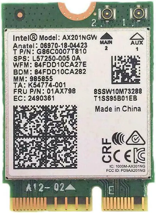 Main image of 2.4Ghz Intel Wi-Fi 6 AX201NGW / AX200NGW MU-MIMO Wifi WLAN Card 5.0 BT Wire E9A8