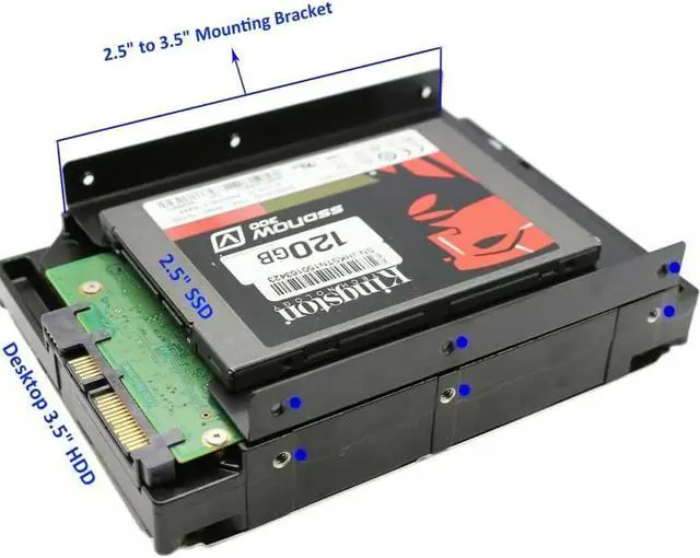 Alt view image 3 of 6 - 2PARK 2.5" to 3.5" Bay SSD Metal Hard Drive HDD Mounting Bracket Adapter Dock / Tray