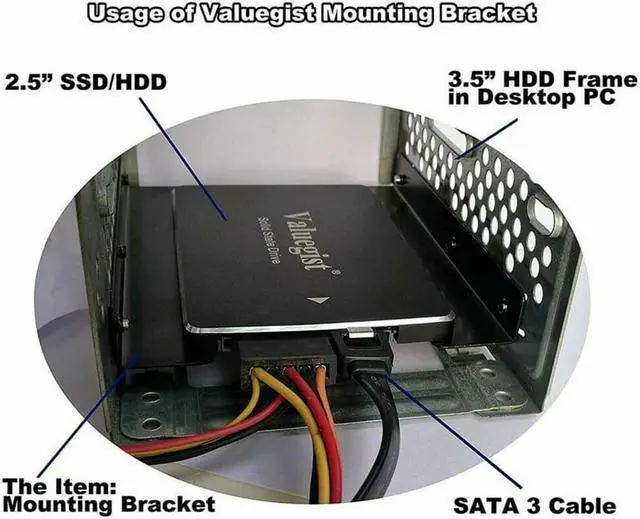 Alt view image 6 of 6 - 2PARK 2.5" to 3.5" Bay SSD Metal Hard Drive HDD Mounting Bracket Adapter Dock / Tray