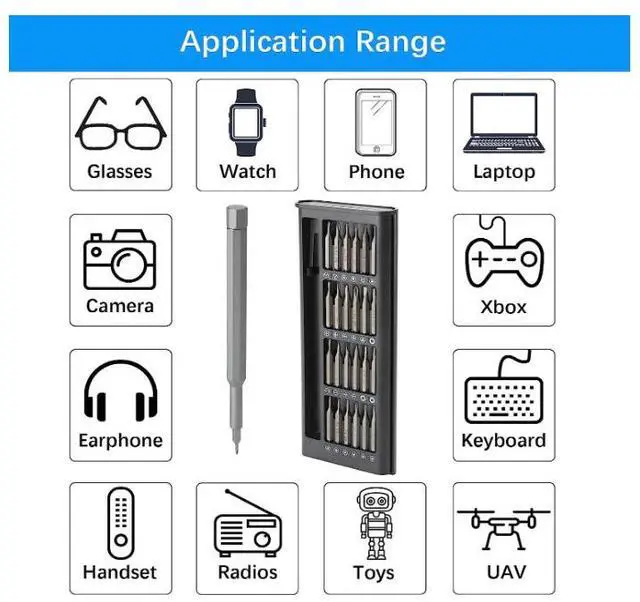 Alt view image 2 of 3 - 24 in 1 Small Screwdriver Sets, Precision Screwdriver Set for Electronics, Magnetic Mini Screwdriver Set, Micro Screwdriver Kit For Repairing Eyeglasses Watches Electronics Computer, tasainu