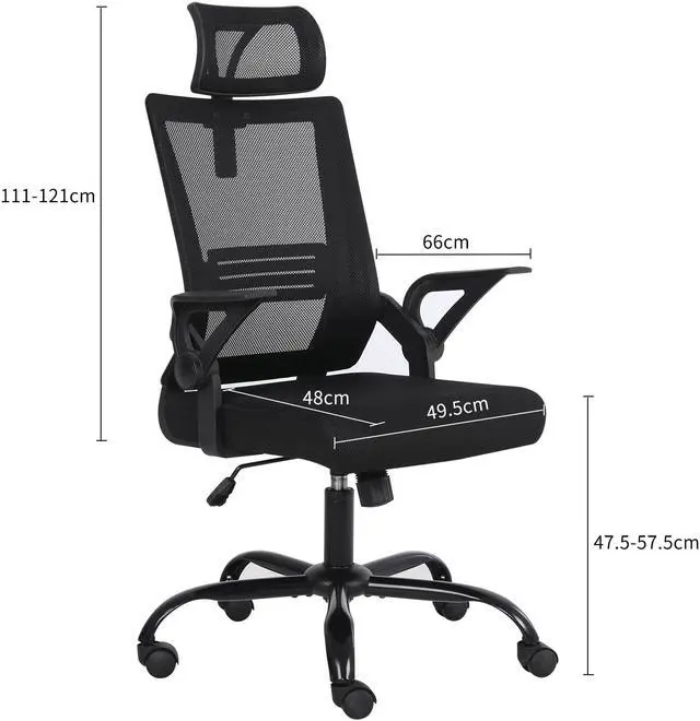Alt view image 3 of 7 - Ergonomic office chair, breathable mesh chair with lumbar support, comfortable computer chair