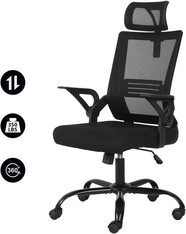 Alt view image 4 of 7 - Ergonomic office chair, breathable mesh chair with lumbar support, comfortable computer chair