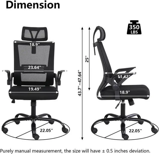 Alt view image 2 of 7 - Ergonomic office chair, breathable mesh chair with lumbar support, comfortable computer chair
