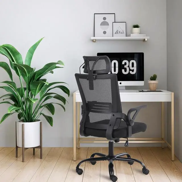 Alt view image 6 of 7 - Ergonomic office chair, breathable mesh chair with lumbar support, comfortable computer chair