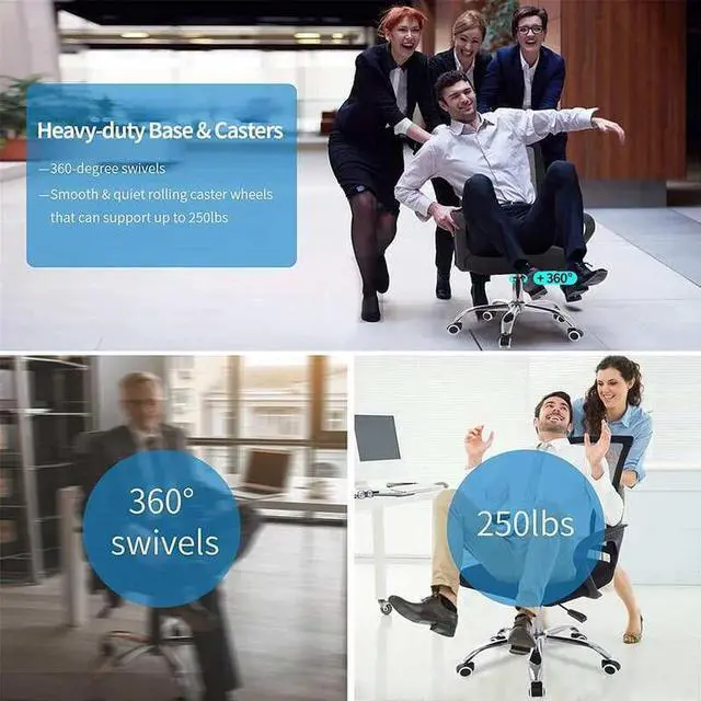 Alt view image 5 of 7 - Black Metal Ergonomic Design Office Chair Gaming Chair,Adjustable Height With Heavy Duty Metal Base and Casters