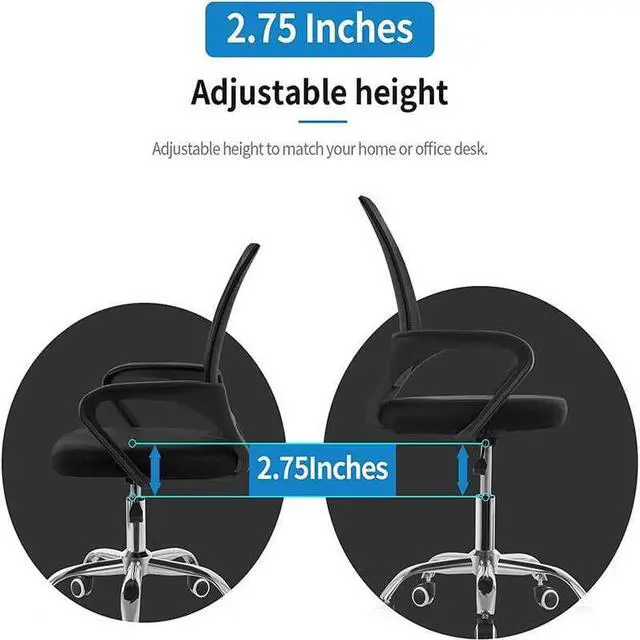 Alt view image 7 of 7 - Black Metal Ergonomic Design Office Chair Gaming Chair,Adjustable Height With Heavy Duty Metal Base and Casters