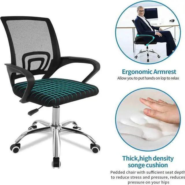 Alt view image 4 of 7 - Mesh chair home office chair mesh computer chair liftable swivel chair for office, home, school (black)