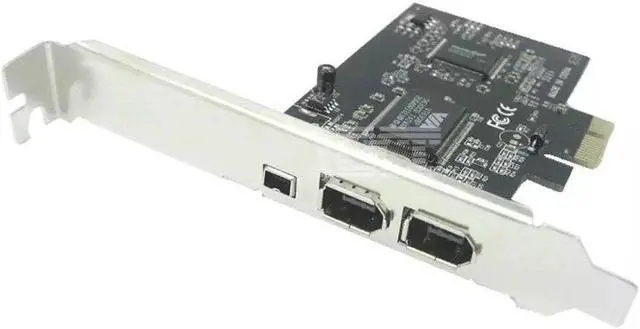 Alt view image 3 of 3 - Card,PCIe  800 Adapter for Windows 10 with Low Profile Bracket and Cable,3 Ports (2x6 Pin 1x4 Pin) IEEE 1394