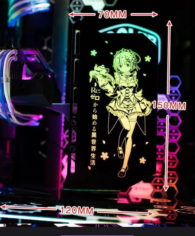 Alt view image 3 of 6 - Customizable GPU Bracket VGA Support 5V ARGB 3PIN / 12V RGB 4PIN MOBO AURA SYNC Colorful For Graphics card