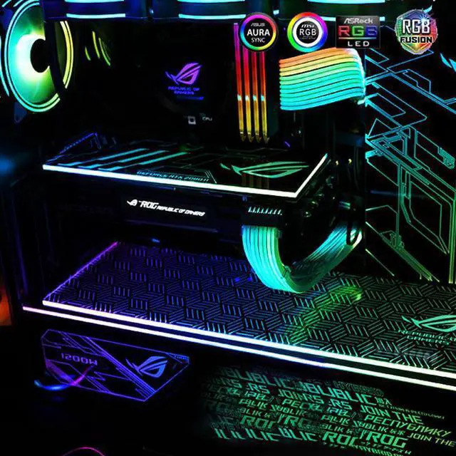 Alt view image 3 of 5 - RGB Panel Streamer Lamp Board For Computer Case / PSU/ GPU AURA 12V/5V/Colorful Optional Faith Luminous Customizable