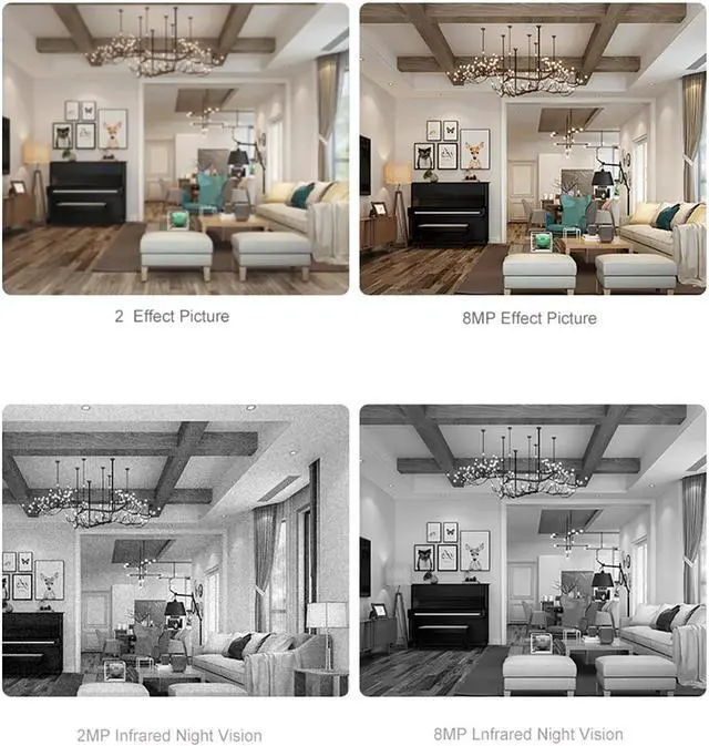 Alt view image 3 of 5 - N_eye 8MP 4K IP Camera AI Humanoid Detecion Security camera Surveillance Wifi Camera Baby Monitor wireless ptz camera indoor cam