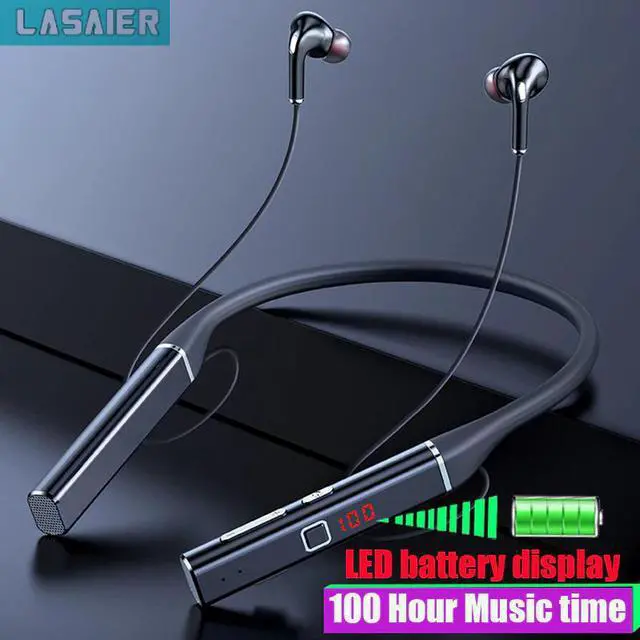 Alt view image 5 of 5 - 100 hours Wireless Earphone Bluetooth Magnetic Neckband Headphone IPX5 Waterproof Sport Headset Noise Cancelling Micophone