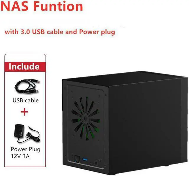 Alt view image 5 of 5 - Disks HDD Enclosure 3.5'' NAS Disk Box Gigabit Ethernet Max 70MB/s Wireless Speed External USB3.0 LAN Port Exclusive App