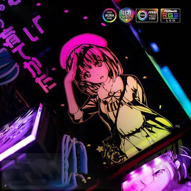 Alt view image 2 of 6 - Customizable GPU Bracket VGA Support 5V ARGB 3PIN / 12V RGB 4PIN MOBO AURA SYNC Colorful For Graphics card