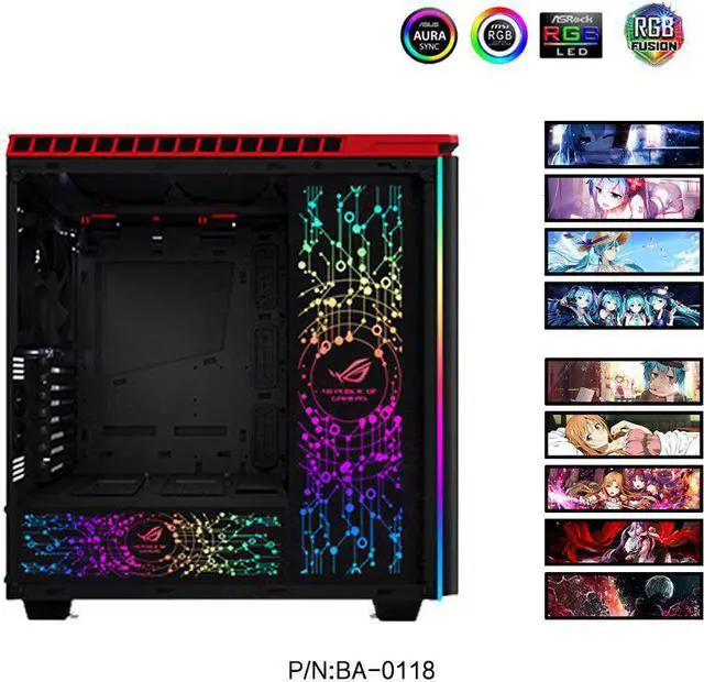 Alt view image 4 of 5 - RGB Panel Streamer Lamp Board For Computer Case / PSU/ GPU AURA 12V/5V/Colorful Optional Faith Luminous Customizable
