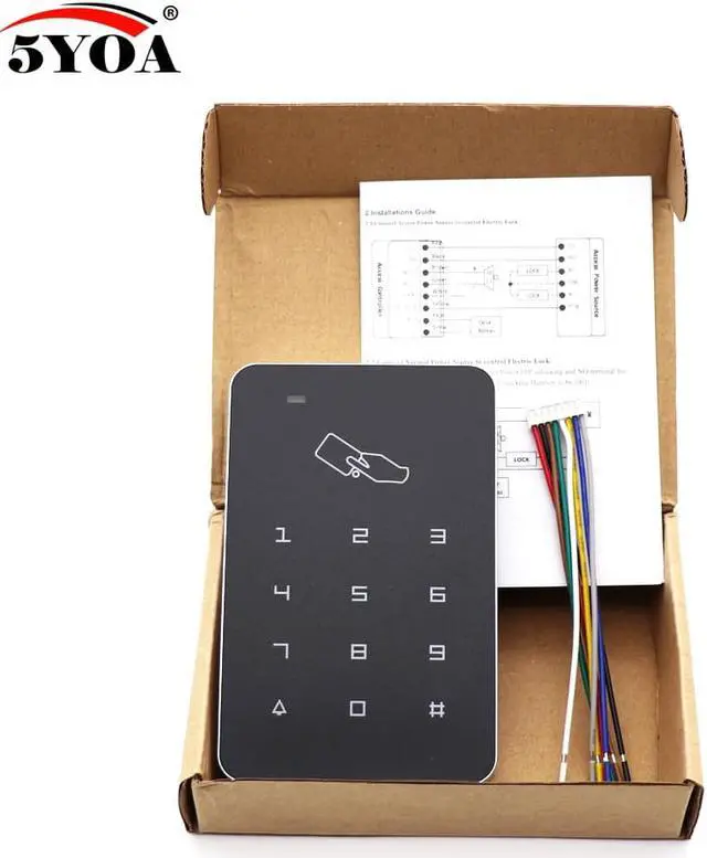 Alt view image 4 of 6 - Standalone Access Controller with 10pcs EM keychains RFID Access Control Keypad digital panel Card Reader For Door Lock System(10 Keys)