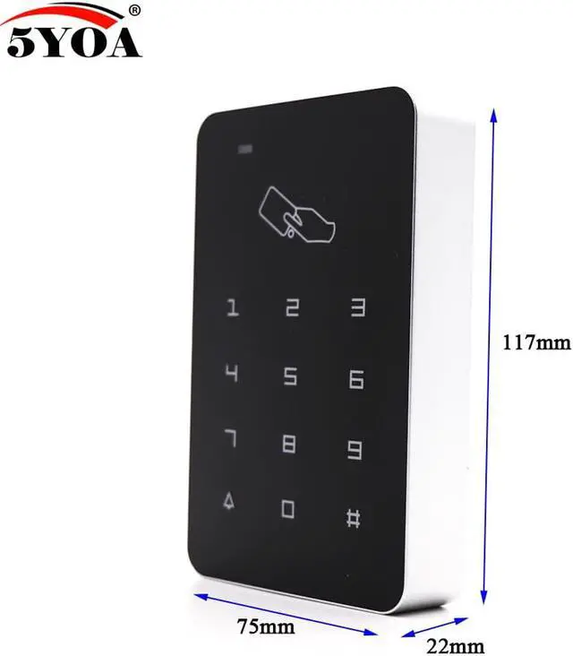 Alt view image 2 of 6 - Standalone Access Controller with 10pcs EM keychains RFID Access Control Keypad digital panel Card Reader For Door Lock System(10 Keys)