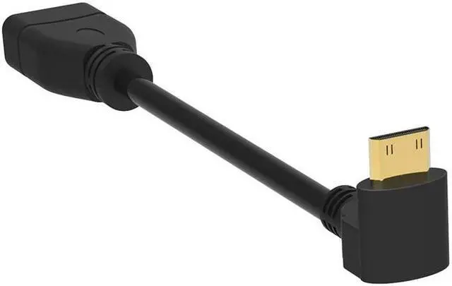 Alt view image 4 of 5 - Right-angle 90 Degree Mini Male to Female -compatibe Converter Adapter Cable Converter Adapter HDTV Connector