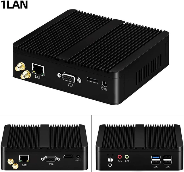 Fanless Mini Pc Intel Celeron j1900 Win Windows 10 7 Linux Thin Client ...