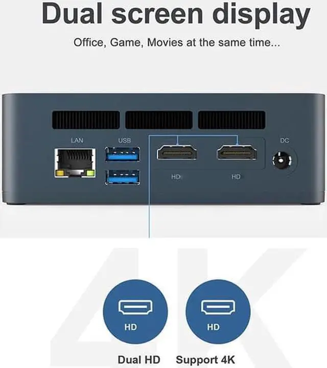 Alt view image 3 of 5 - SEi10 Mini PC I3-10110U CPU 8+256G/16+512G Bluetoth 5.0 Wifi6 1000M LAN Type-C USB3.0 HD 4K Display Mini PC Office
