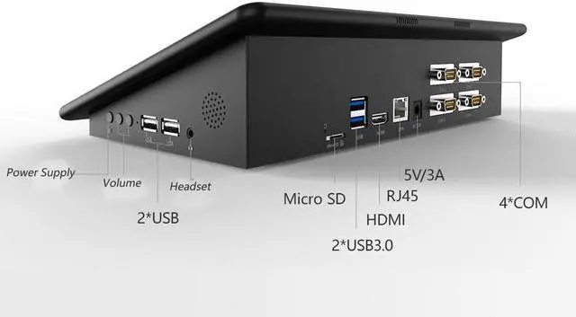 Alt view image 2 of 3 - 2020 Industrial Mini PC Desktop PC Tablet All In One 11.6 inch Windows 10 Pro J3355 4GB RAM RS232 POS Computers RJ45 M.2 Gaming