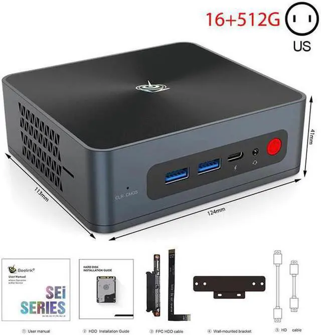 Main image of SEi10 Mini PC I3-10110U CPU 8+256G/16+512G Bluetoth 5.0 Wifi6 1000M LAN Type-C USB3.0 HD 4K Display Mini PC Office