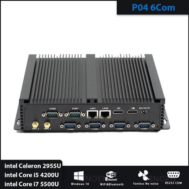 Alt view image 5 of 5 - Core i7 5500U Mini PC Windows Linux i5 4200U Fanless Industrial computer Dual LAN NICS 6*RS232 PC Server 2955U