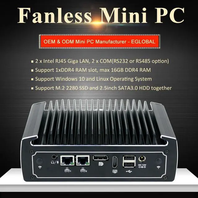 Alt view image 5 of 5 - NUC Dual Gigabit LAN Mini PC Intel i5 8250U i7 7500U DDR4 Pfsense Router 2 COM AES-NI DP Linux Network Server