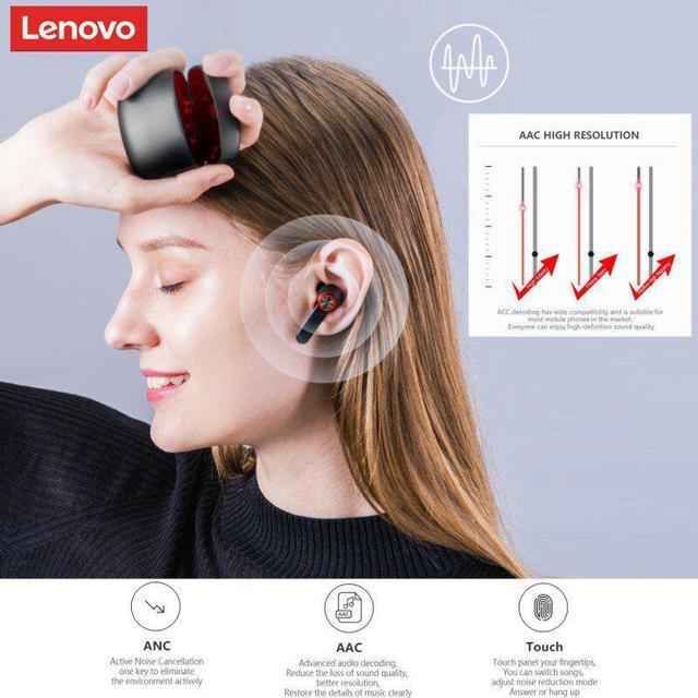 Alt view image 5 of 5 - HT78 TWS bluetooth 5.0 Earphones ANC Anctive Noise Cancelling Wireless Earbuds 13mm Dynamic HIFI Stereo IPX5 Waterproof Touch Control Headphone with Mic
