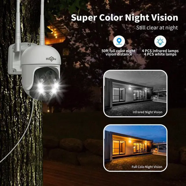 Alt view image 2 of 5 - 8WK-4HD203 WIFI 3MP 5x Digital Zoom Wireless Security Camera System PTZ AI Human Detection Two Way Audio Color Night Vision Outdoor IP66 Waterproof Mobile PC Remote
