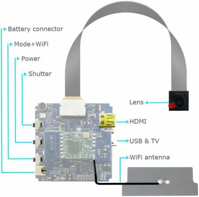 Alt view image 2 of 4 - Real 16MP 4K Professional WIFI AP P2P Mini 2k Camera Module Micro DV Voice Recorder DIY Remote Control Cam Camcorder