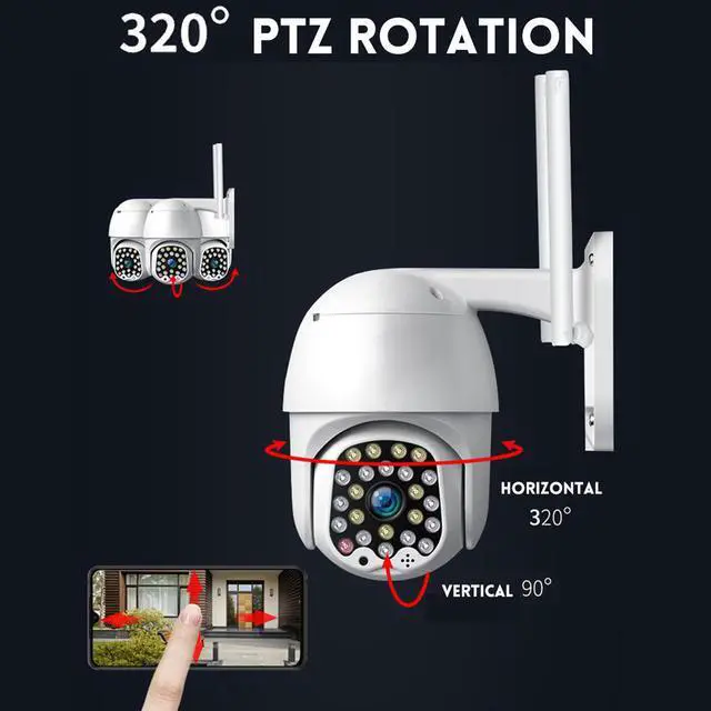 Alt view image 5 of 5 - 4X Zoom 23LED 2.0MP 1080P HD Wifi IP Security Camera Outdoor Light & Sound Alarm Night Vision Waterproof
