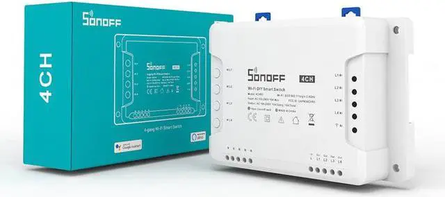 Alt view image 2 of 5 - 4CH R3 & 4CH PRO R3 AC100-240V 50/60Hz 10A 2200W 4 Gang WiFi DIY Smart Switch Inching/Self-Locking/Interlock 3 Working Mode APP Remote Control Switch Works with Alexa and Google Home