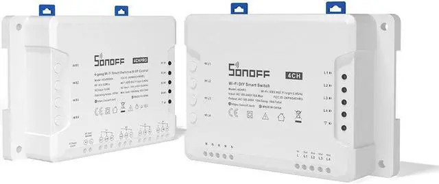 Alt view image 3 of 5 - 4CH R3 & 4CH PRO R3 AC100-240V 50/60Hz 10A 2200W 4 Gang WiFi DIY Smart Switch Inching/Self-Locking/Interlock 3 Working Mode APP Remote Control Switch Works with Alexa and Google Home