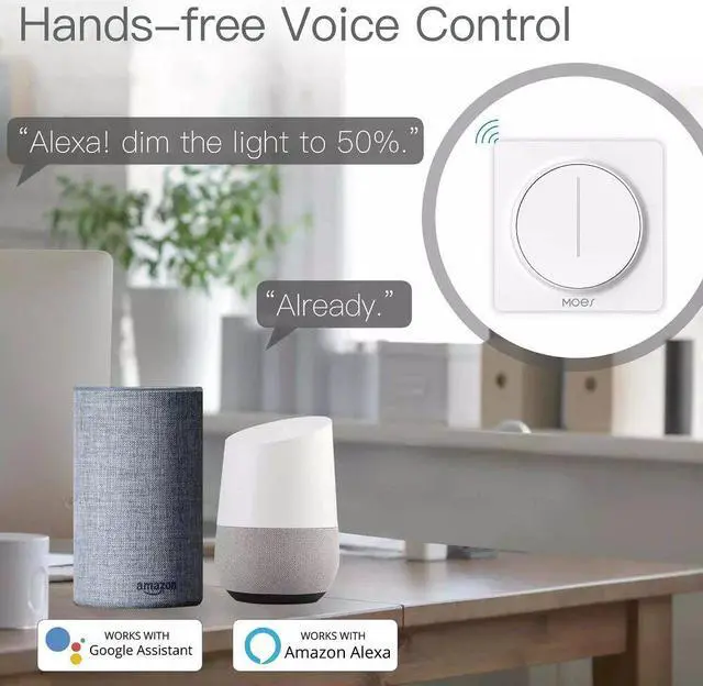 Alt view image 3 of 5 - WiFi Smart Touch Light Dimmer Switch Touch Timer Brightness Memory Smart Life/Tuya APP Remote Control Work with Alexa Google